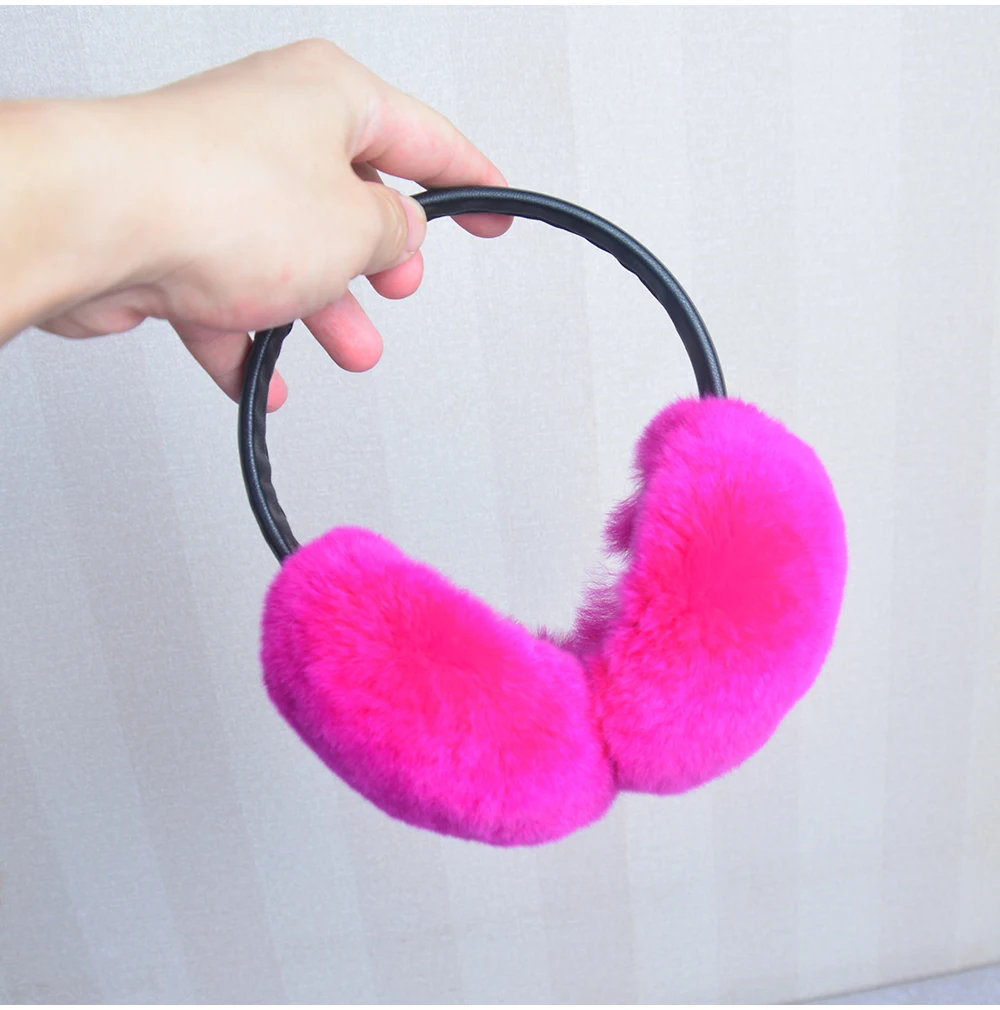 Rex Rabbit Fur Hang Ear Cover Warm Winter Earmuffs Headwear Ear Muffs Fur Earmuffs Cold Ear Warmer Fold Ear Protection Headband