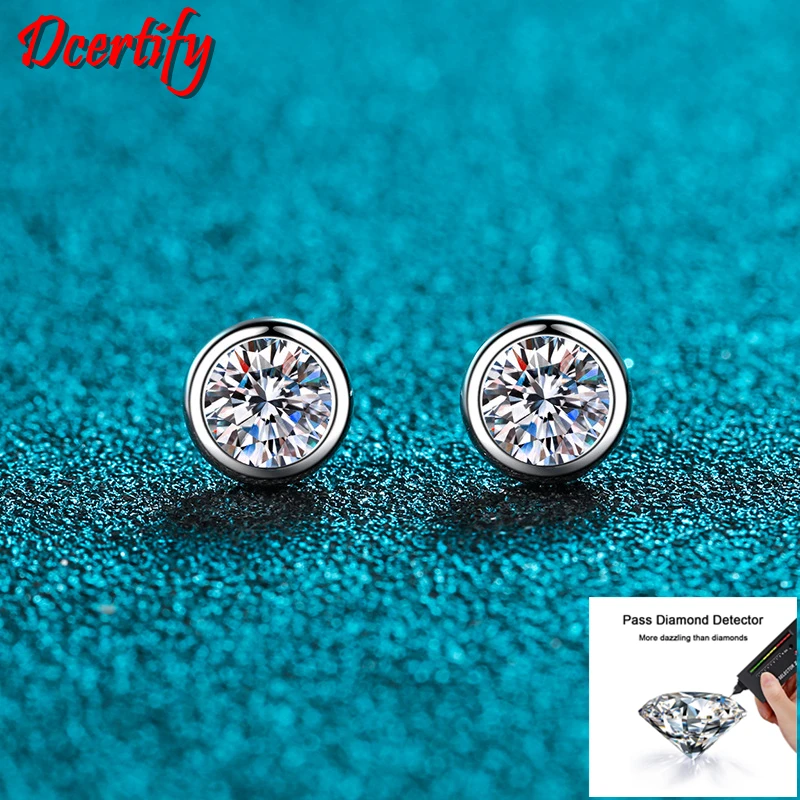 Romantic 0.3-1CT Moissanite Earrings Stud for Women Real 10K White Gold Stud Earrings Luxury Jewelry With Box