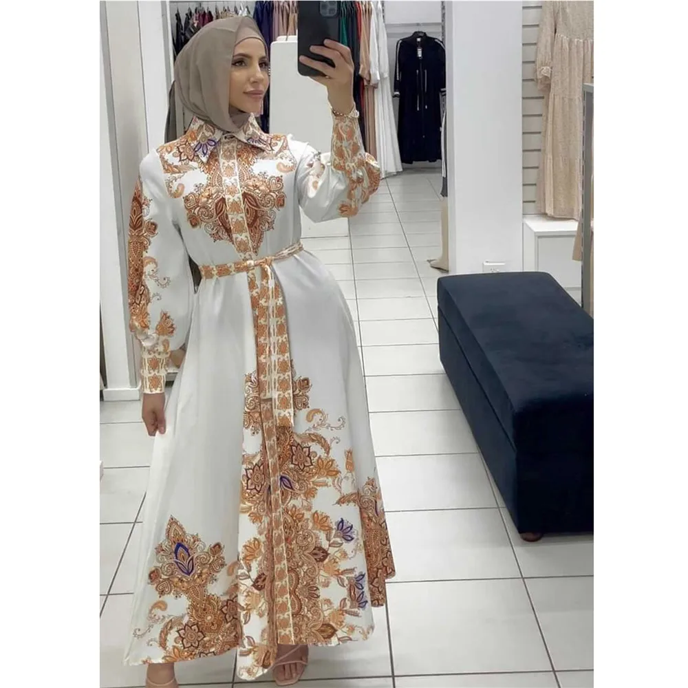 

Vintage Print Abaya for Women African Dresses Dubai Turkey Robe Kaftan Muslim Arabic Islamic Caftan Party Gown Caftan Clothing