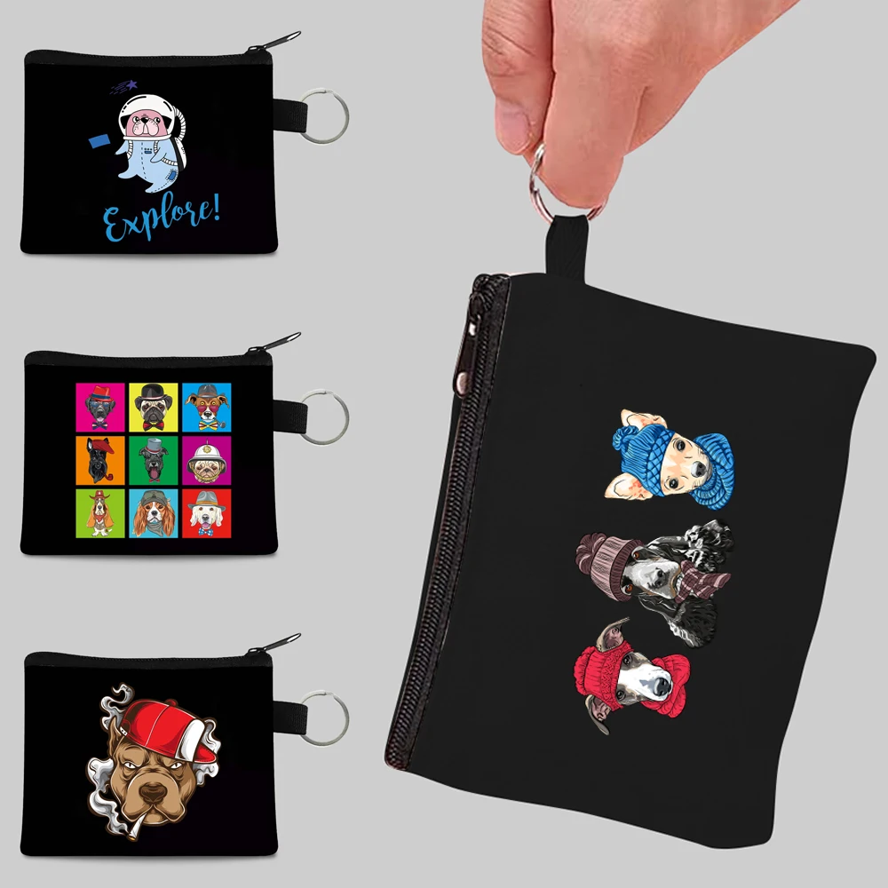 Coin Purse Storage Bag Coin Dog Pattern Storage Bag Ladies Wallet Clutch Multifunctional Bags Portable Coin Bags Portable Wallet