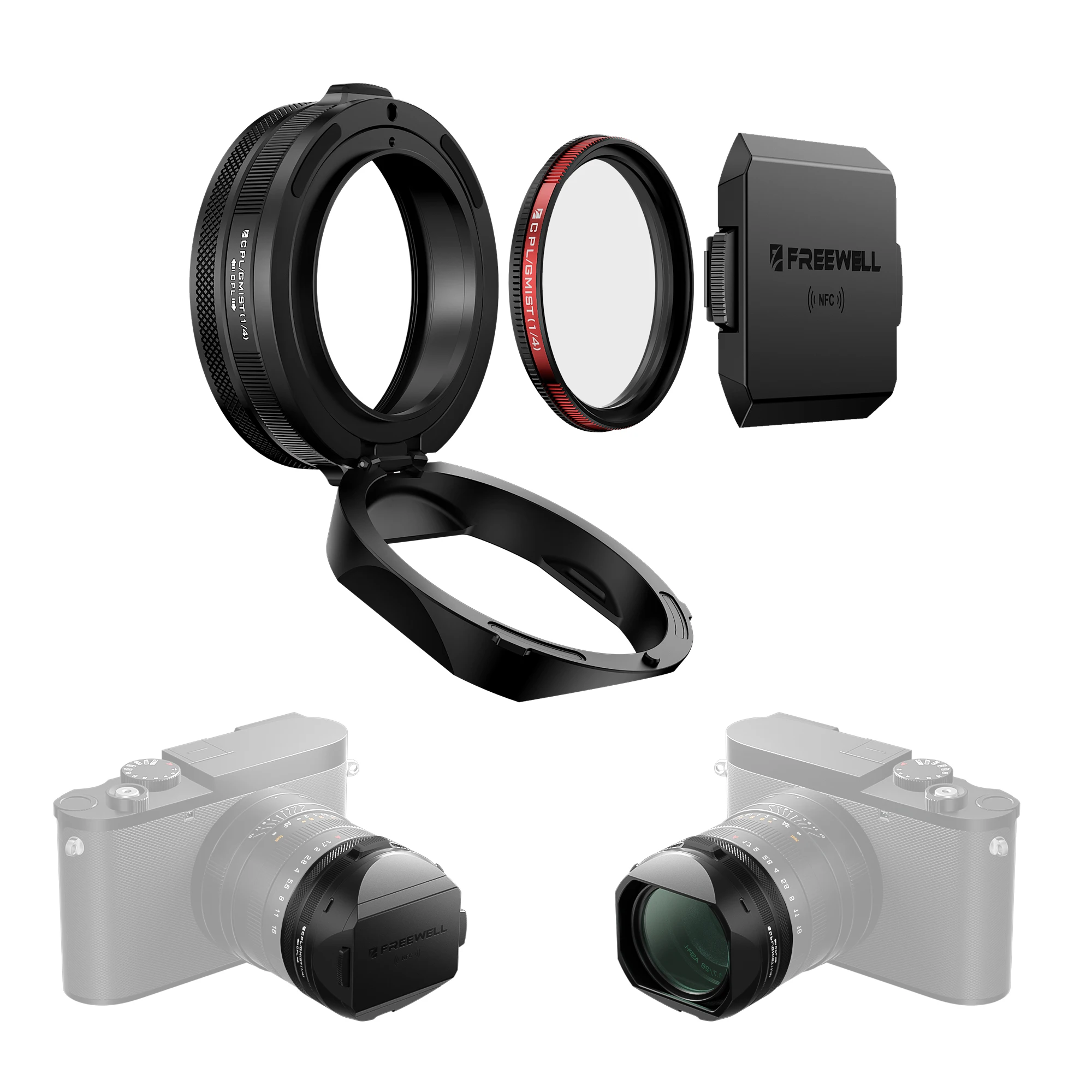 

Freewell Lens Hood Featuring CPL & Black Mist Filters Flipable Design and NFC Cap Compatibility Leica Q3 43 Cameras Accessories