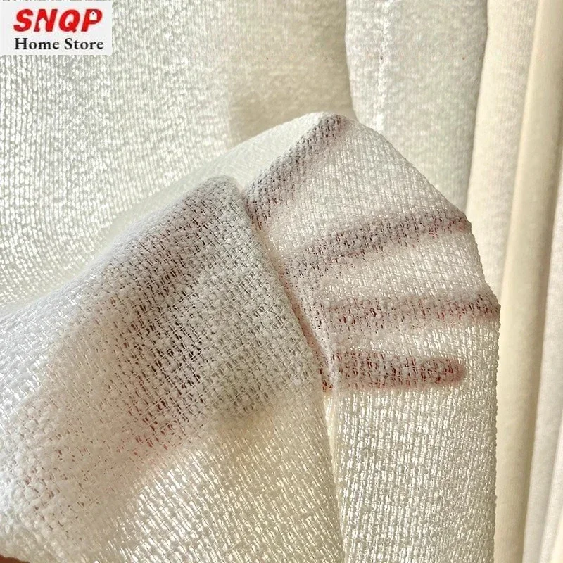 

Fashionable Simple Cashmere Sheer Luxury Curtains for Living Room Bedroom Dining Balcony White Tulle Thickened Blackout Window