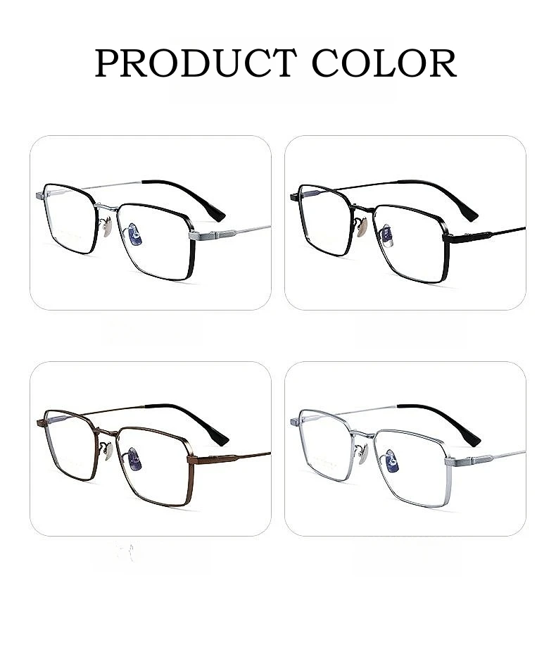 Yimaruili ultraleichte Business-Mode Myopie Brillen Retro Quadrat reines Titan optische Brille Rahmen Männer 205ct – Detail 10
