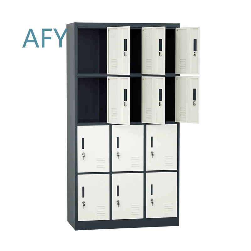 6 9 12 15 18 Doors Steel Locker Cabinet for Gym Locker Room Clothes Storage Wardrobe Metal Locker Cabinet for Staff Workshop