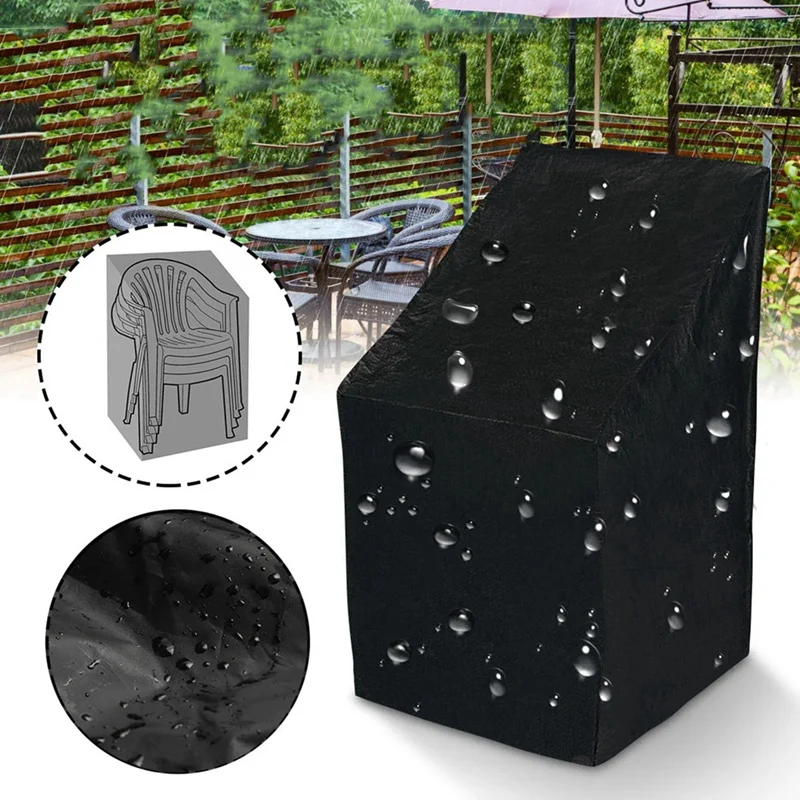 Hot AD-Outdoor Garden Yard Chair Cover Stacking Outdoor Chair Cover Waterproof Rain Snow Dust Wind-Proof Anti-UV Chair Covers