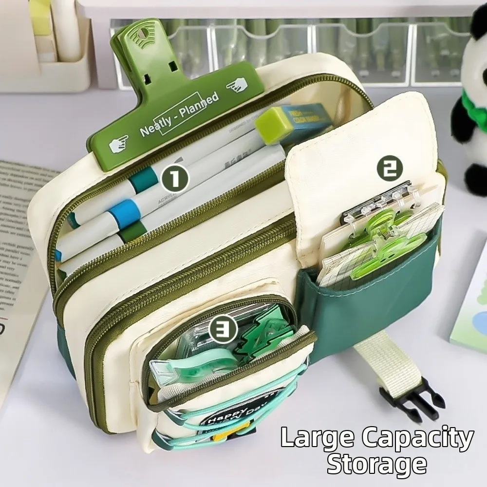 Large Capacity Student Stationery Bag Dirt-resistant High Appearance Pencil Pouch Multilayer Pen Bag Junior High School