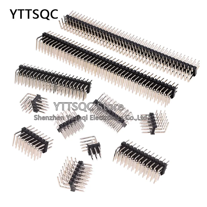 10pcs 2.54mm 3*40P Three-Row Male 3x3/4/5/6/7/8/9/10/12/20/40P Right Angle Pin Header Separate PCB Pin Connector Gold-Plated