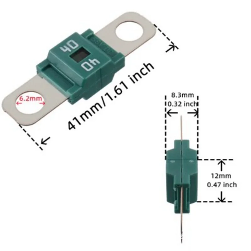 2 x ANS-H autozekeringhouder en 2 x hoge stroom vastgeschroefde midi-zekeringen 50A versterker voor auto's, vrachtwagens, voertuigen 50A SQ