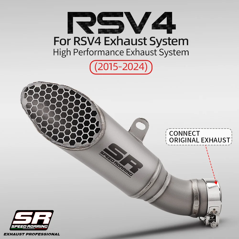 

Slip on For RSV4 2015-2024 Titanium Motorcycle Exhaust Pipe Muffler