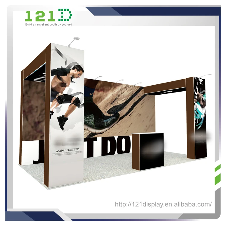 Trade Show Booth 10x20 ft Reusable Portable Modular Pop up Display Booth in Aluminum Arch Backdrop Stand