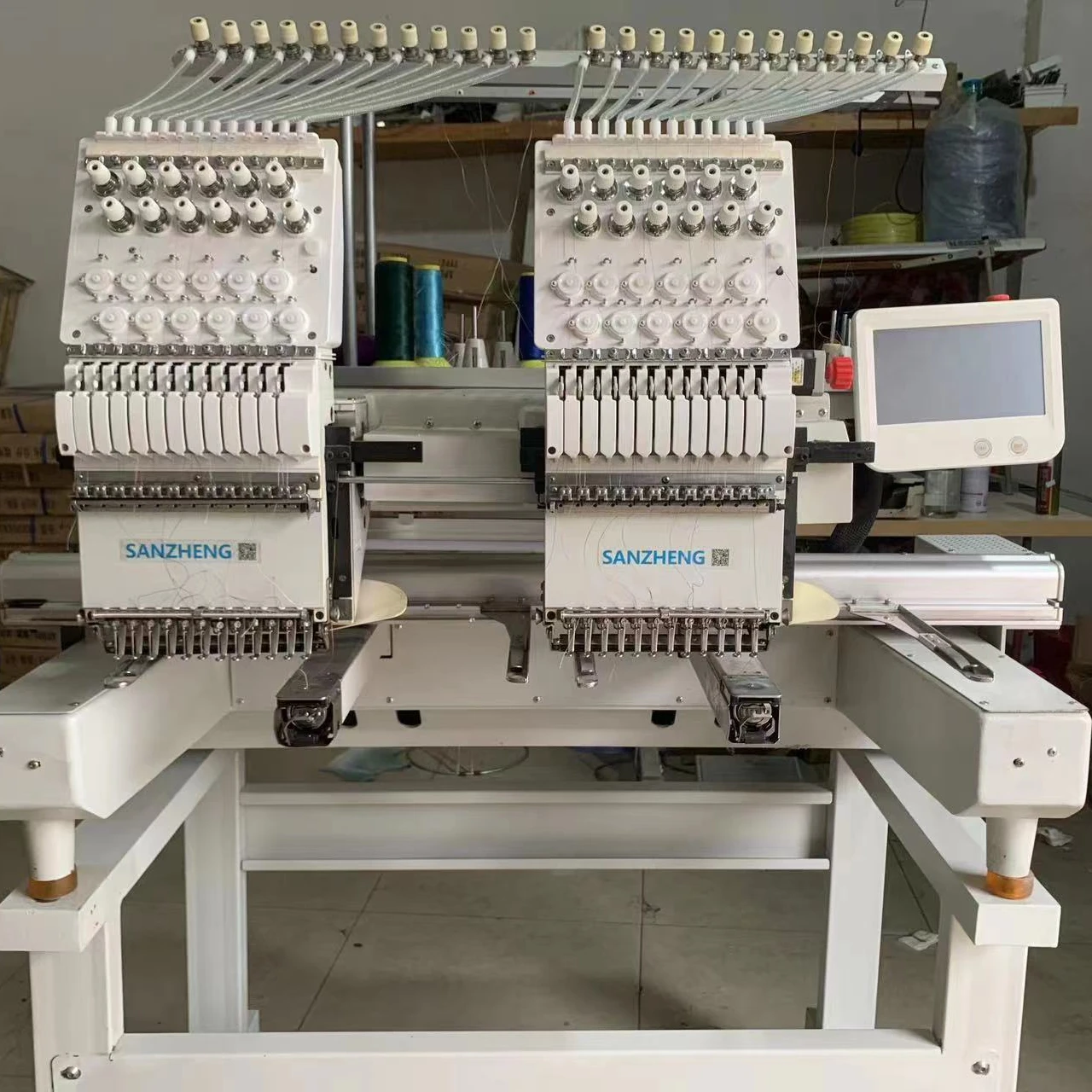 Top Supplier SANZHENG 1202 TWO HEAD Embroidery Machine Twelve Needles Second Hand