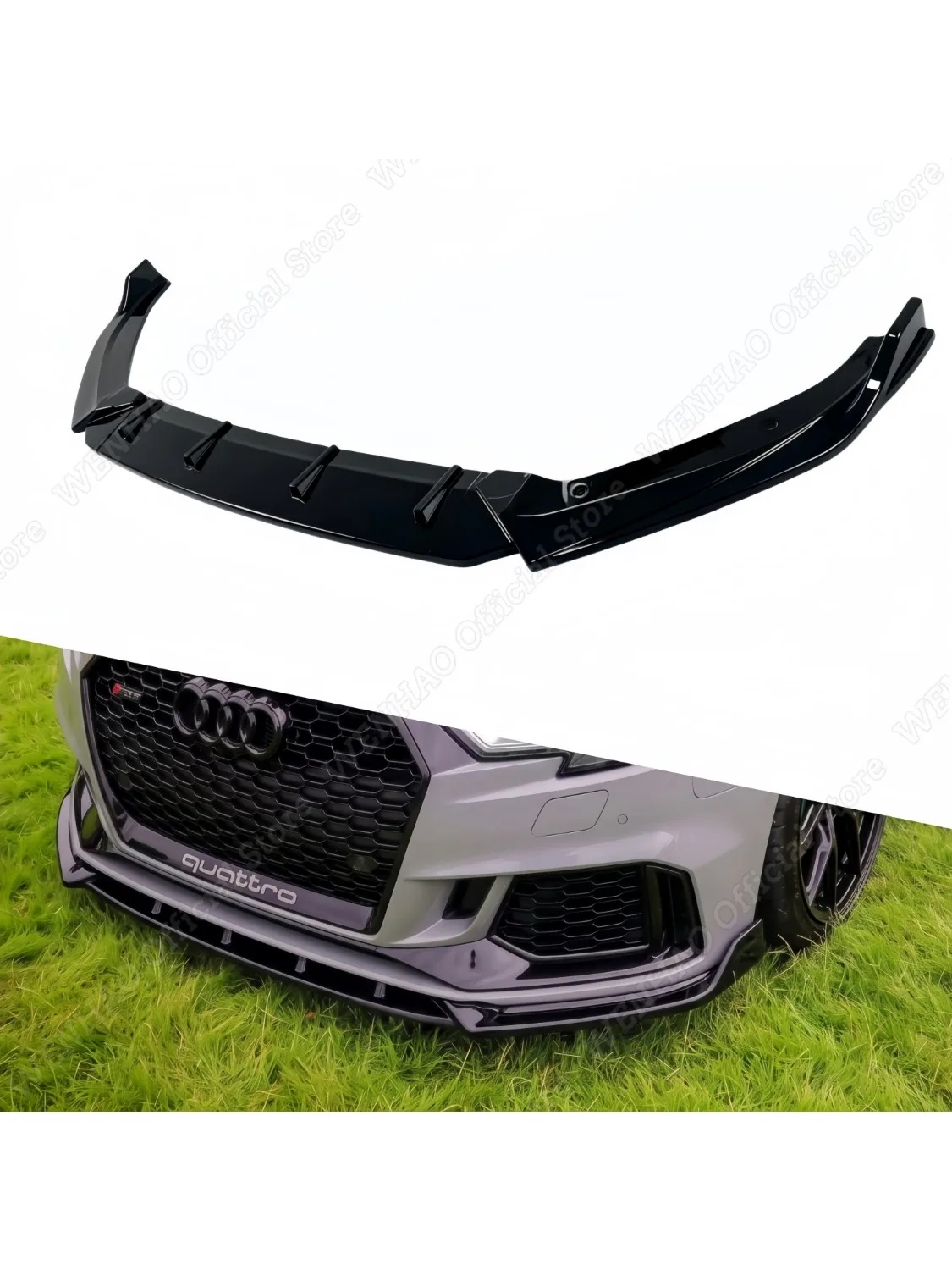 Splitter przedniego zderzaka w stylu Maxton do Audi RS3 8V Facelift 2016-2020, przedni spojler, dolny splitter, modyfikacja zestawu karoseryjnego — 2