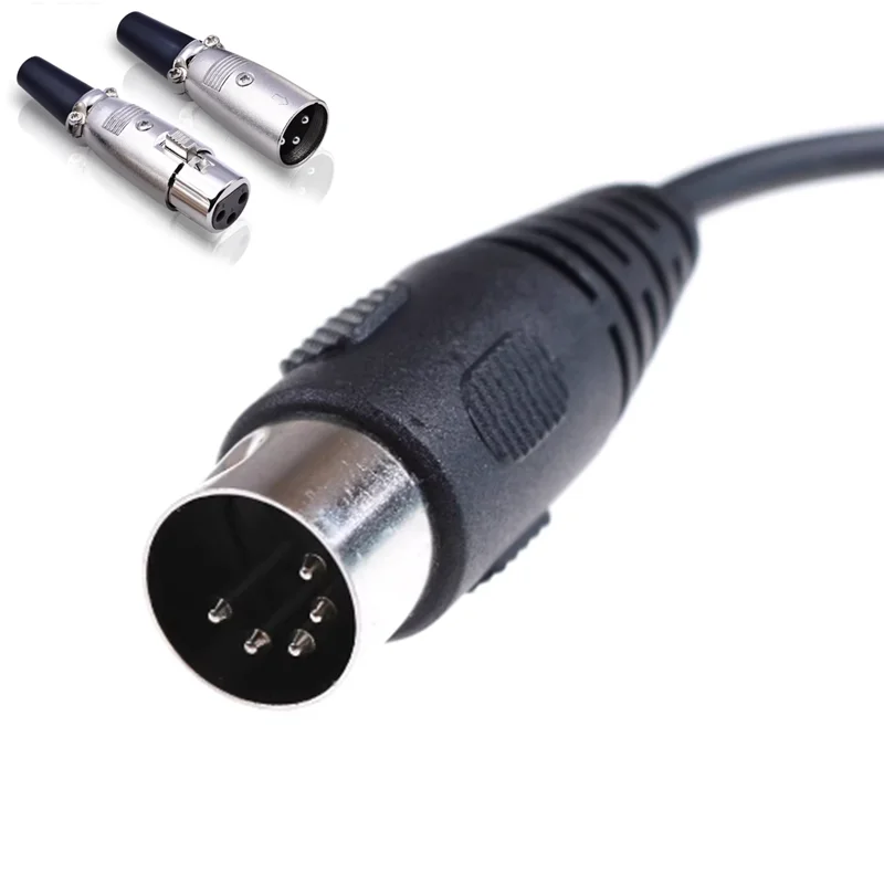 MIDI to XLR Adapter Cable,DIN 5 Pin to XLR 3 Pin Audio Cable for Match Music Instruments or Cables With MIDI or XLR Connector