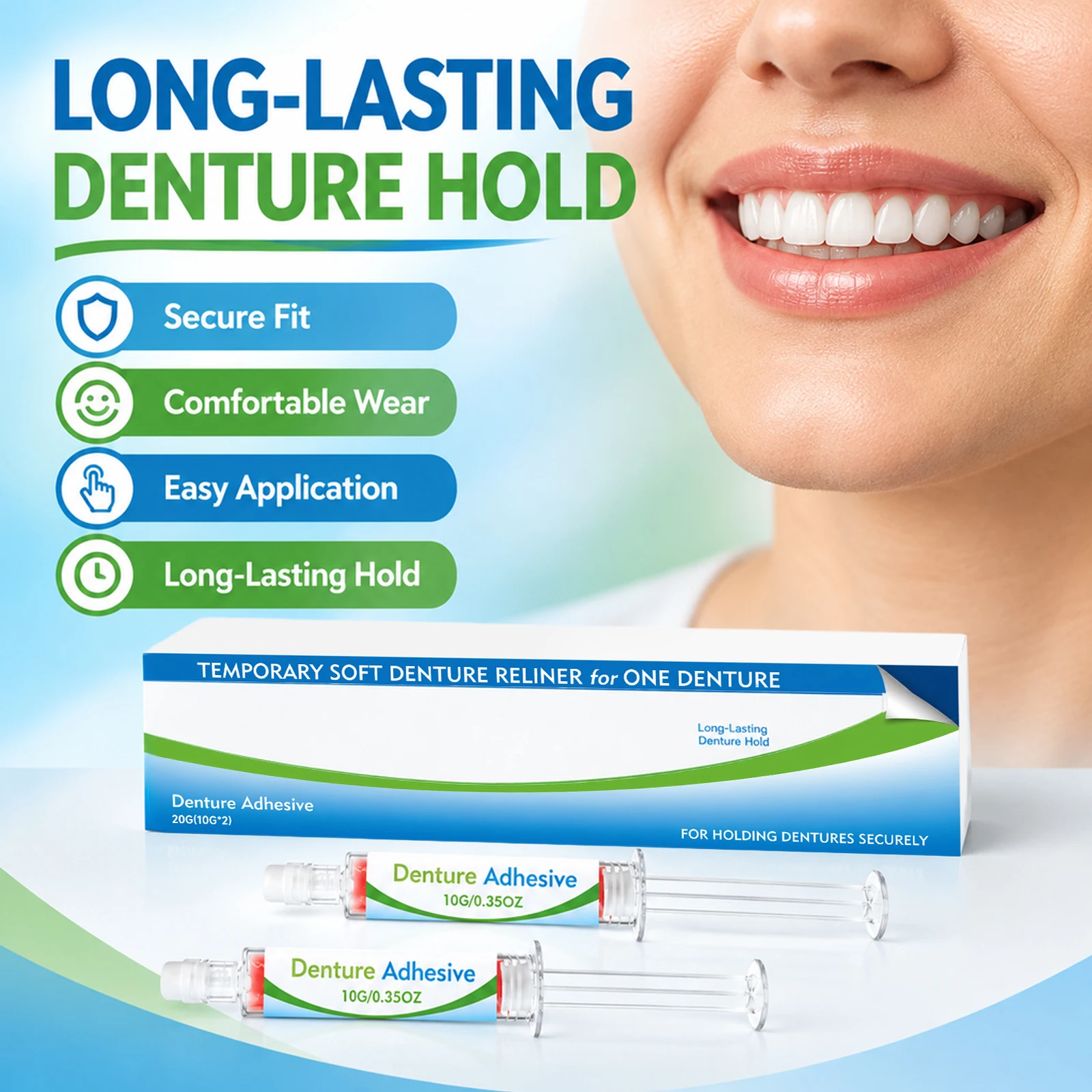 Comfort Denture Adhesive Prevent Denture Loosening Improve Smile Appearance Gum Protection Long Lasting Secure Hold Denture Care