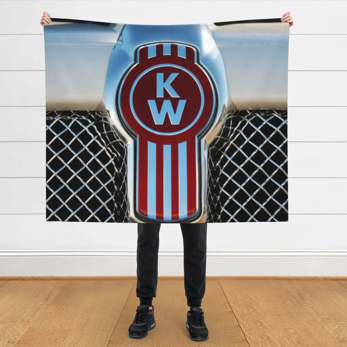 

Kenworth emblems Throw Blanket Retros Plaid on the sofa Designers Blankets