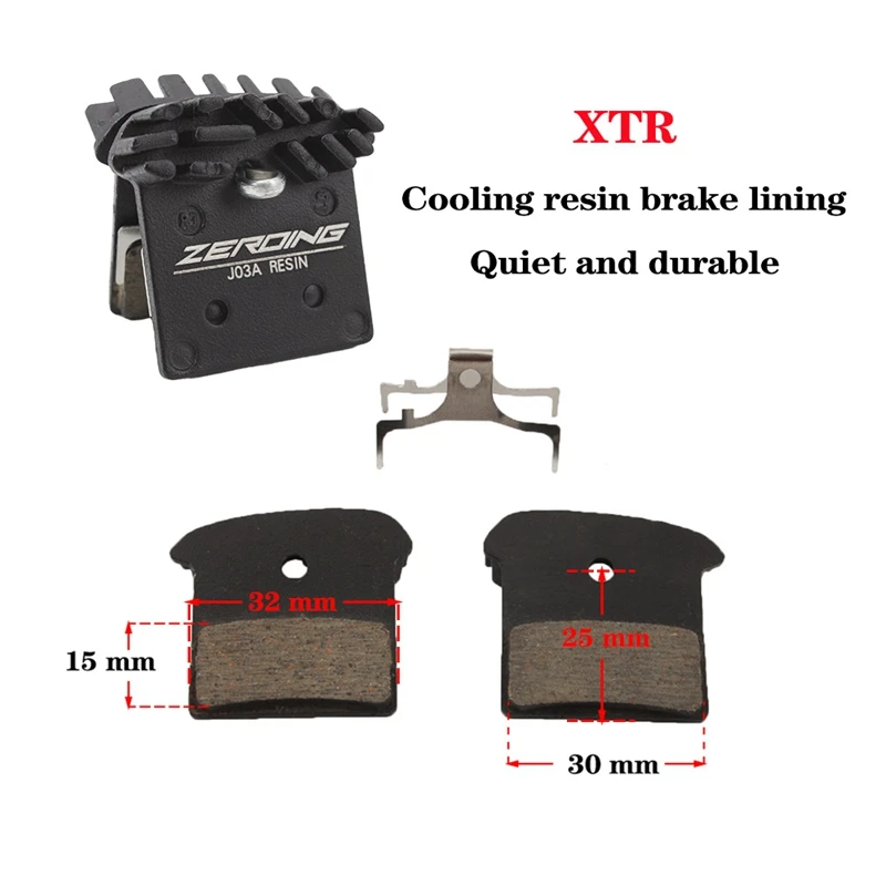 ZEROING 1 Pair MTB Bike J03A Resin Cooling Fin Ice Tech Bicycle Hydraulic Disc Brake Pads Oil Calipers For Shimano Oil Brakes