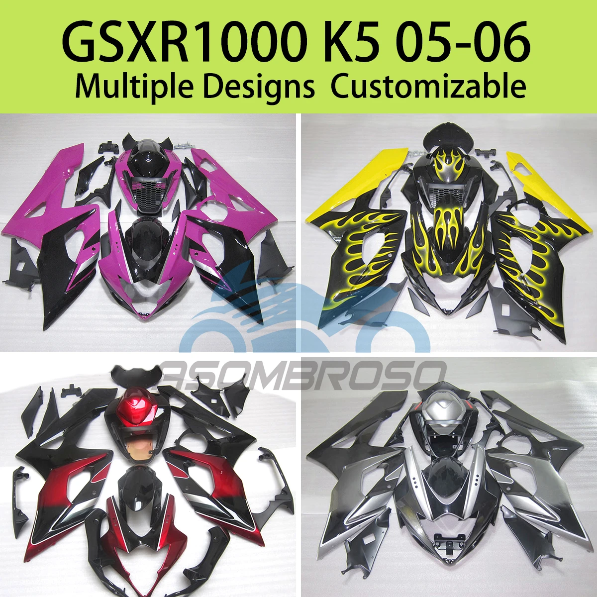 Suit GSXR1000 05 06 Fairing Kit for SUZUKI GSXR 1000 2005 2006 Customizable ABS Injection Bodywork Set Motorcycle Fairings