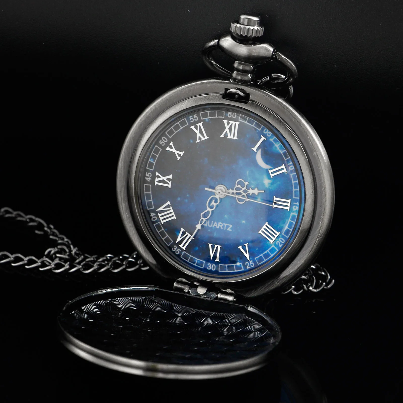 خمر لابني تصميم ساعات الجيب الكوارتز الفاخرة قلادة سلسلة ساعات الجيب الابن هدية عيد ميلاد عيد الميلاد ساعة الجيب