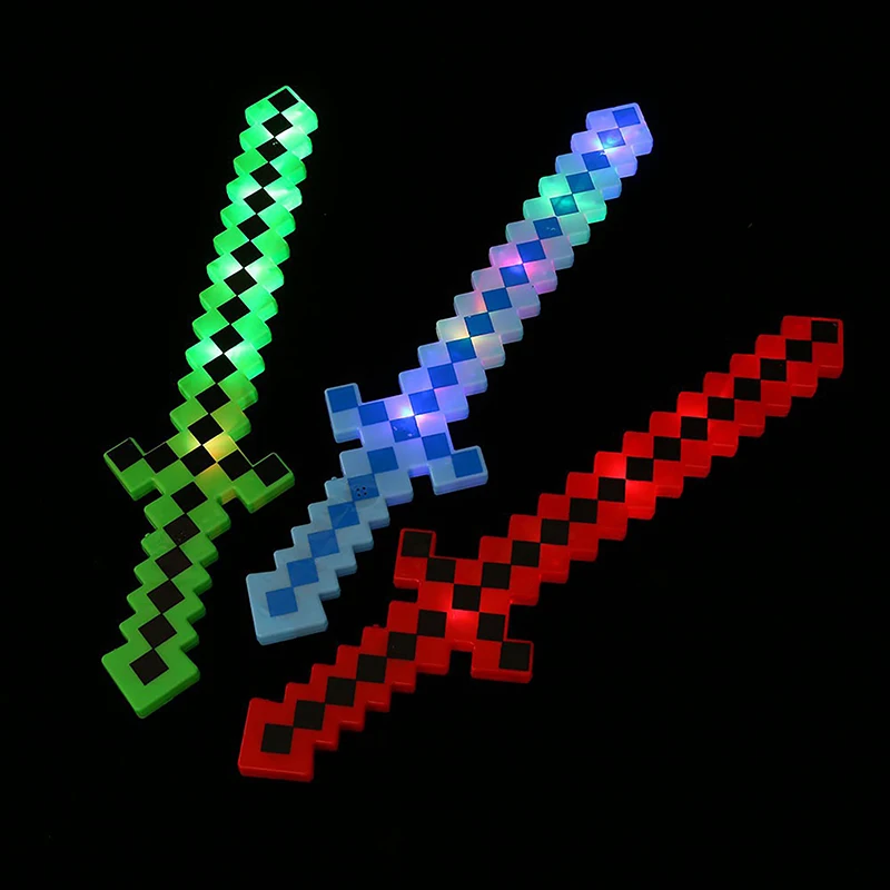 

1PC LED Glowing Sword Toy Game Peripherals Pixel Sword Toys Children Outdoor Toys Lightsaber For Boys Random Color