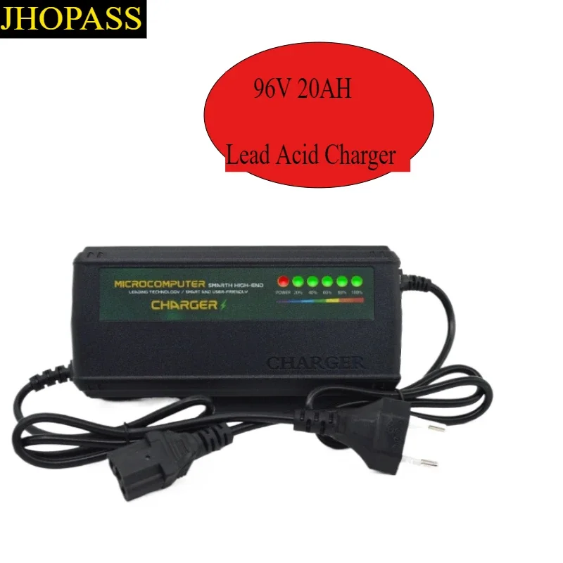 

HD Smart 96V 20AH 6 LED Display Lead Acid Battery Charger for Motorcycle E-bike Scooter Car AC110V-220V EU AU US UK Adapter Plug