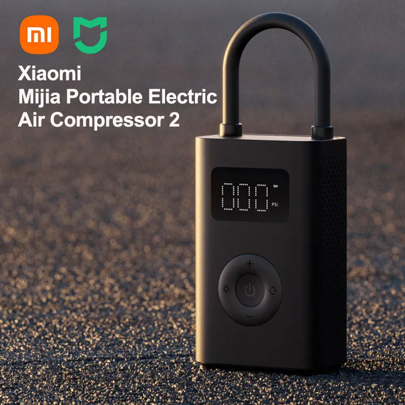 Xiaomi Mijia Portable Electric Air Compressor 2, Electric Scooter Air Pump, Smart Digital Tire Pressure Detection Inflator