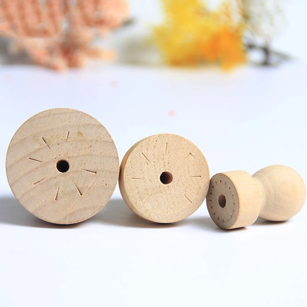 9 Pcs Scrapbooking Stamp Knobs Handle Fiber Gummies DIY Decorate Wooden Seal Journal Accessories