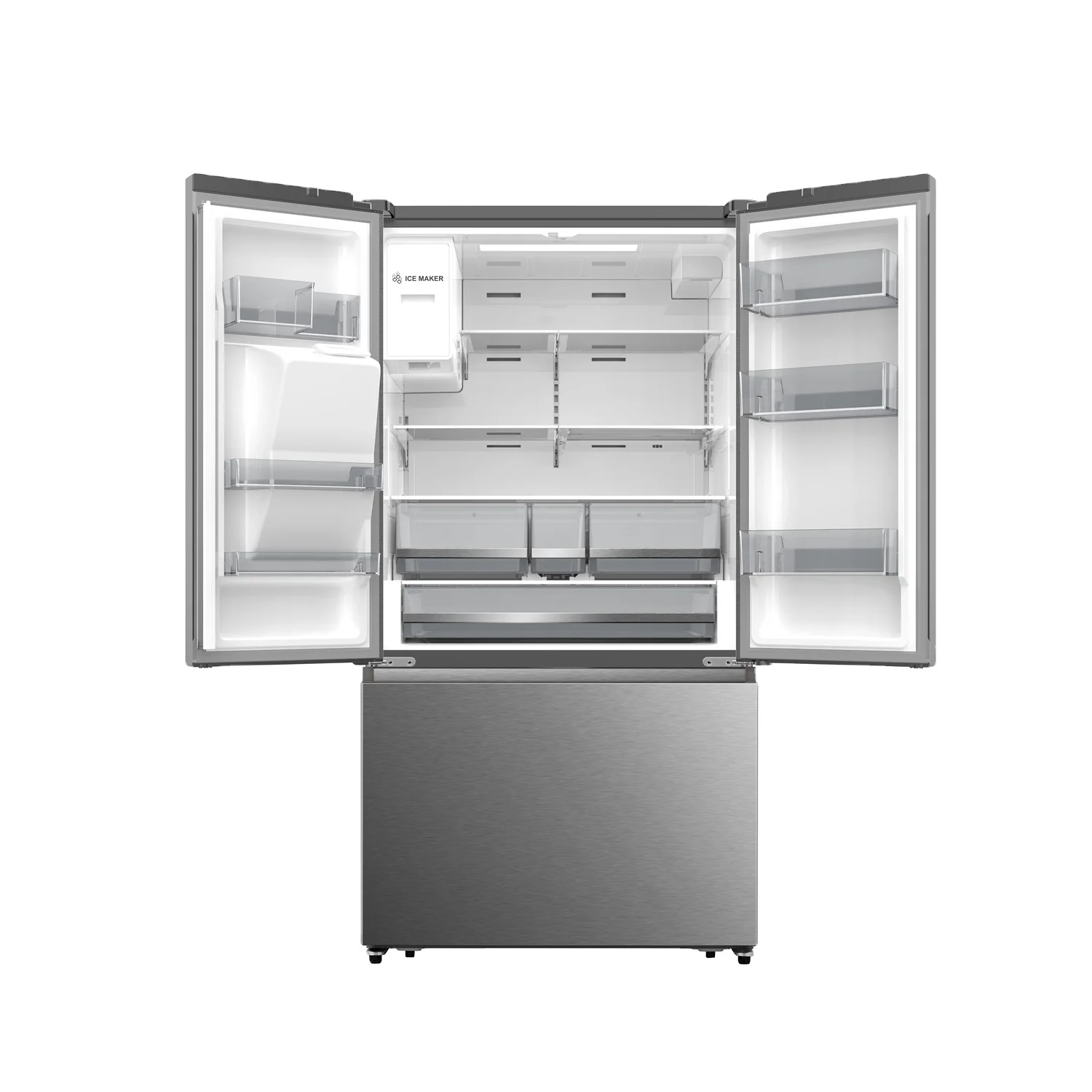 Best Selling Electric 21.5CUFT 115V/60Hz Stainless Steel Built-in French Door Freezer Refrigerator Frost-Free Dual Compressor