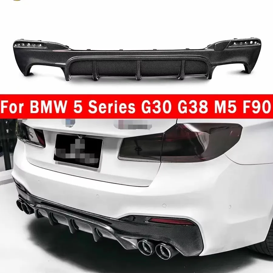 For BMW 5 Serie M5 F90 G30 G38 FD Style Carbon Fiber Back lip Car Rear Bumper Diffuser Rear Splitters Spoiler Back lip Body Kit