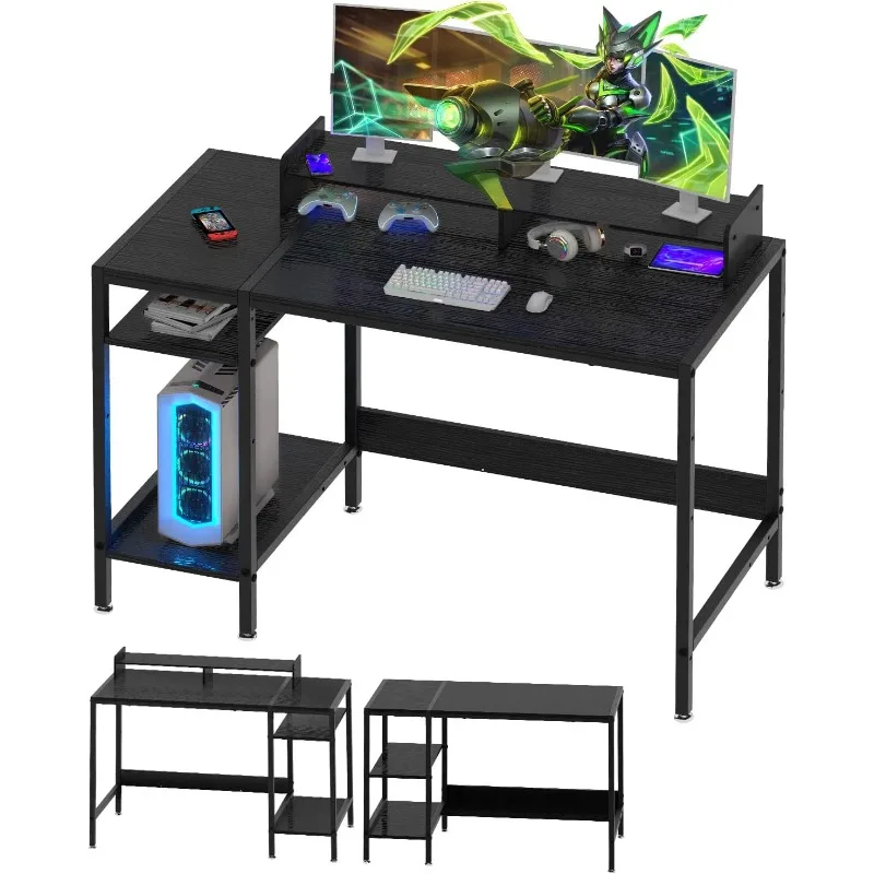 

MINOSYS Computer Desk - 38” Gaming Desk, Home Office Desk with Storage, Small Desk with Monitor Stand, Writing