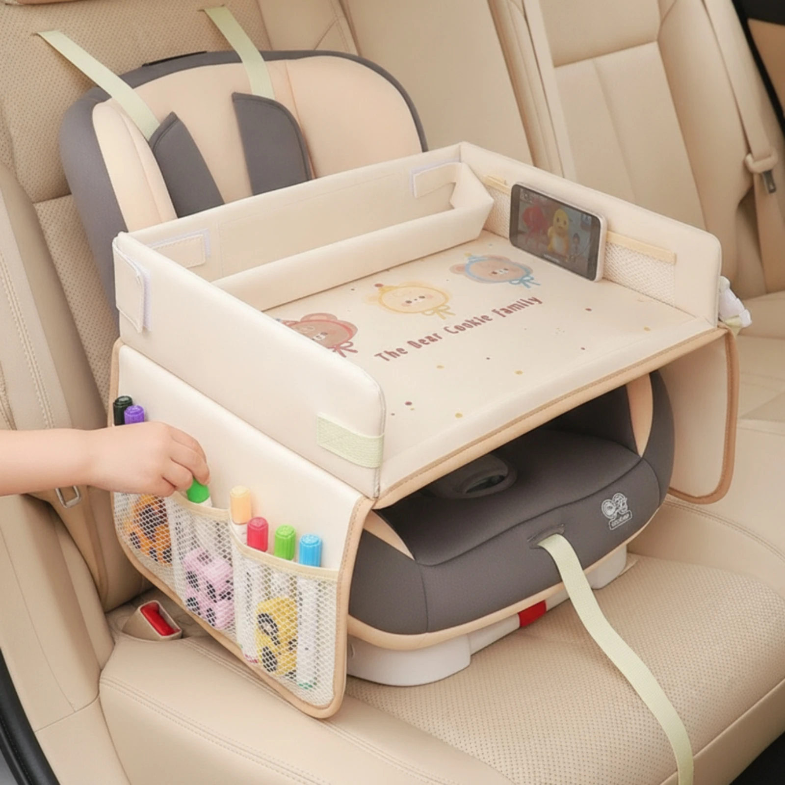 Car Seat Tray Sturdy Car Seat Table Tray Lightweight Adjustable for Toddlers, Road Trips