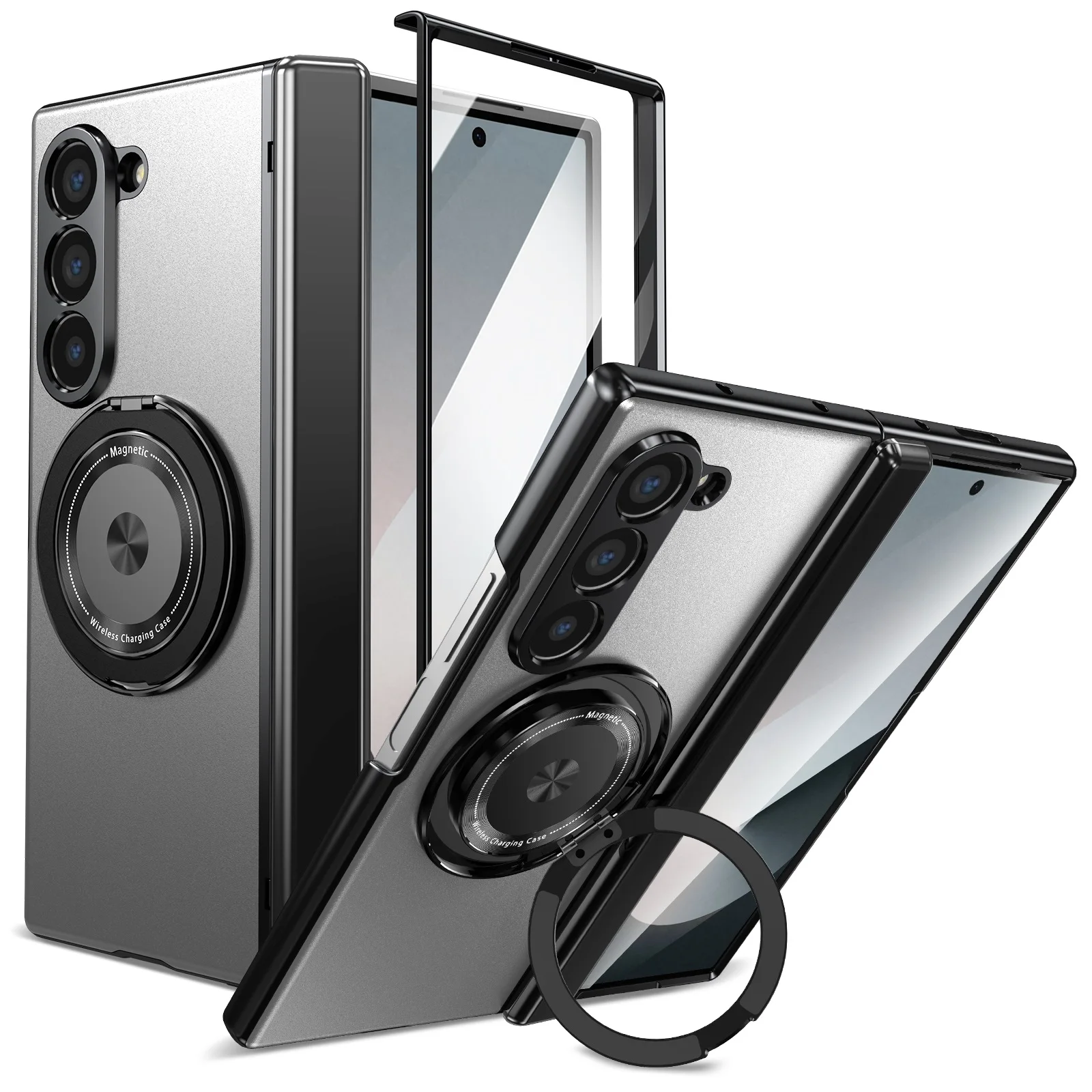 VIETAO Aluminium plaat PC achterkant Z Fold 7-telefoonhoes met 360 °   Draaibare magneet metalen beugel voor Galaxy Z Fold 7/6/5/4