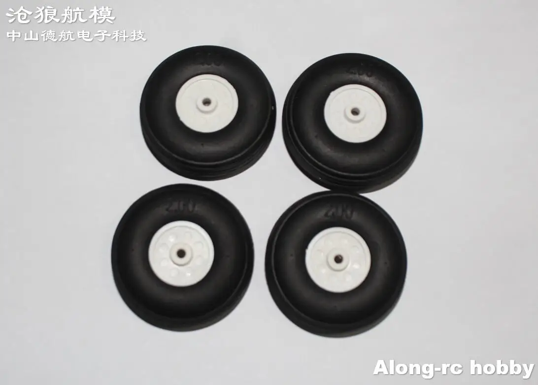 

RC Airplane Hobby Models Plane Spare Part PU Wheel-- 4pcs 2.0" M3 Hole 50*17.5*3.1 mm Wheel For Double 4/6 wheels Landing Gear