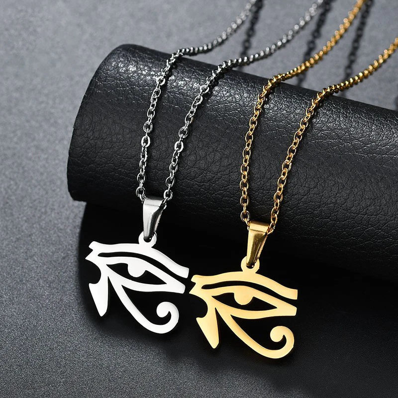 Eye of Horus Hollow Out Men Pendants Necklace Hip Hop Rock Personality Men Metal Necklace Neck Chain Jewelry Fashion Accessories