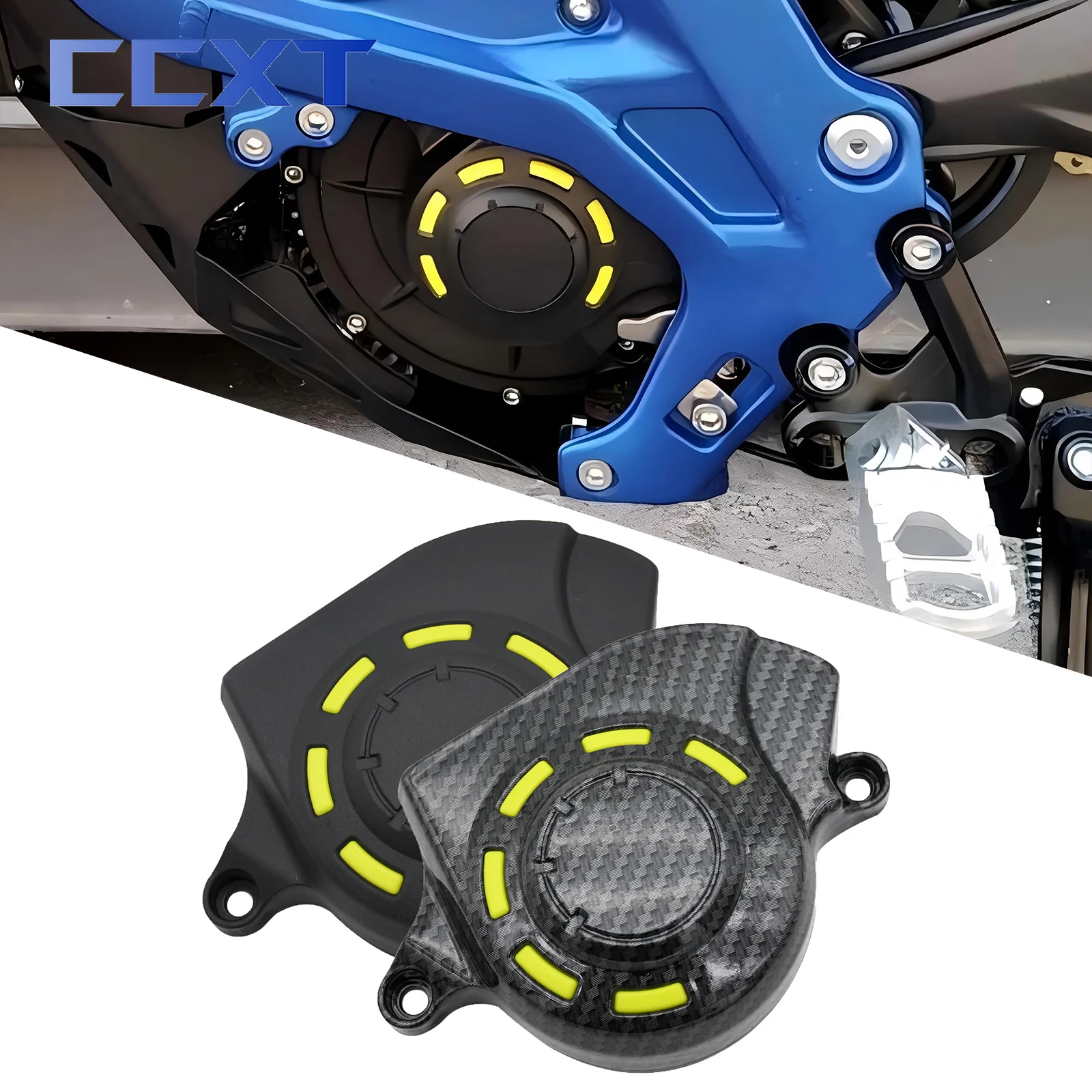 Electric Motorcycle Carbon Fiber Motor Pulley Guard Engine Case Saver Cover For Sur-Ron Surron Light Bee X & S Motocross Parts