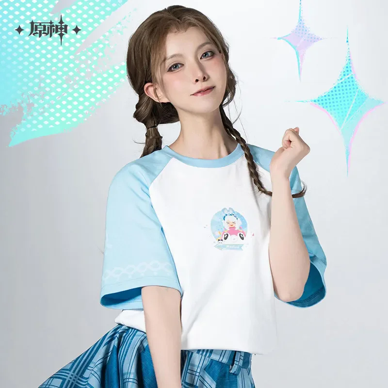 

[Genuine] miHoYo Game Mualani T-shirt Genshin Impact Mualani T-shirt Leisure Blouse Clothing Top Polo Shirt Cosplay Xmas Gifts