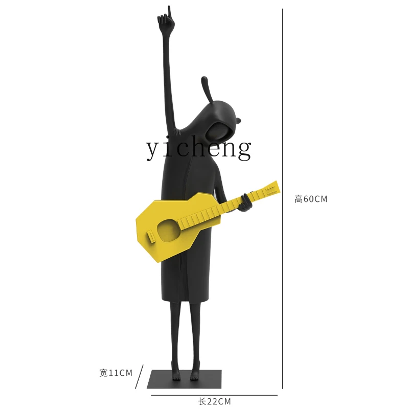 YY Sales Office Creative Soft Ornaments Art Guitar Landscape Floor Large Sculpture