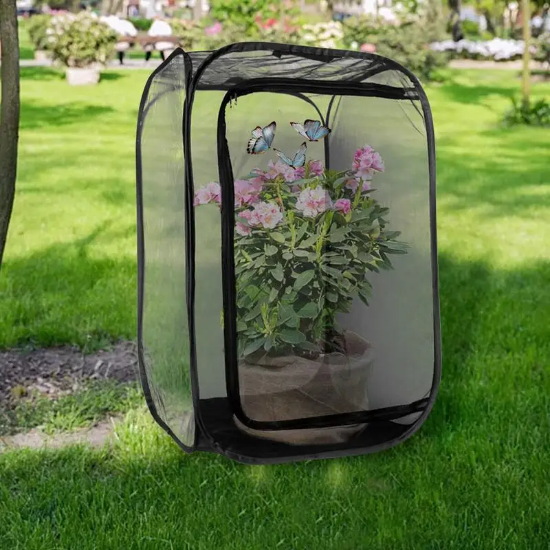 

Butterfly Habitat Mini Insect And Butterfly Cage Popup Collapsible Insect Mesh Cage All Black Insect Net Cage Feeding Standard