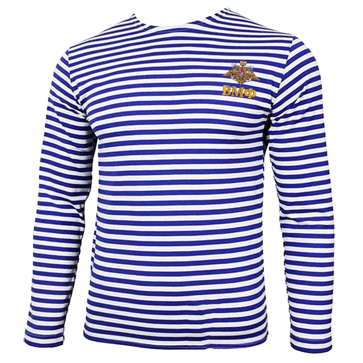 Russian Naval Double-headed Eagle Anchor Marine Sailor's Striped Shirt Polyester Cotton Long Sleeve Mens T-Shirt Telnyashka Top