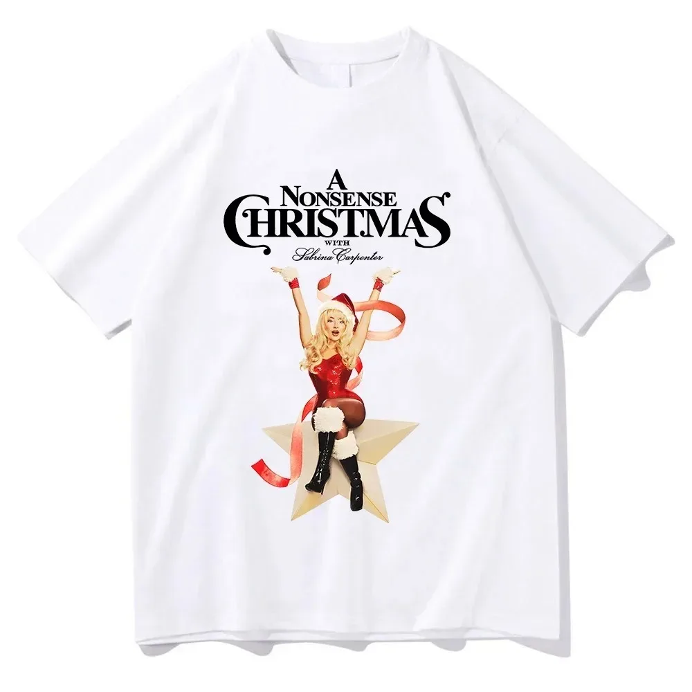 عيد الميلاد غير المعنى مع سابرينا نجار التي شيرت موضة جديدة المرأة تي شيرت طويل الرجال النساء الملابس الشارع الشهير جودة عالية #3