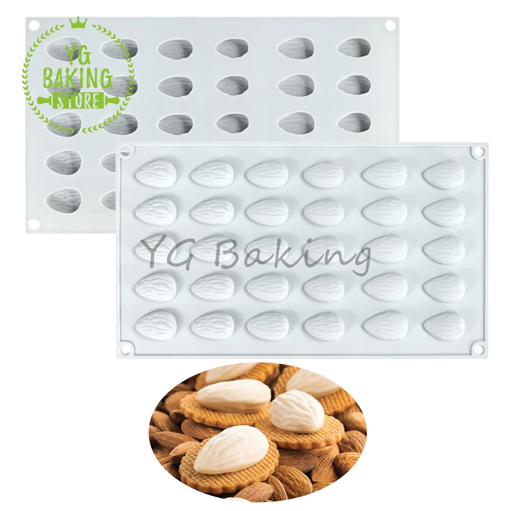 Dorica-Molde de silicona con diseño de núcleo de almendra, 35 cavidades, para postre, pudín, Chocolate, herramientas de decoración de pasteles, utensilios para hornear