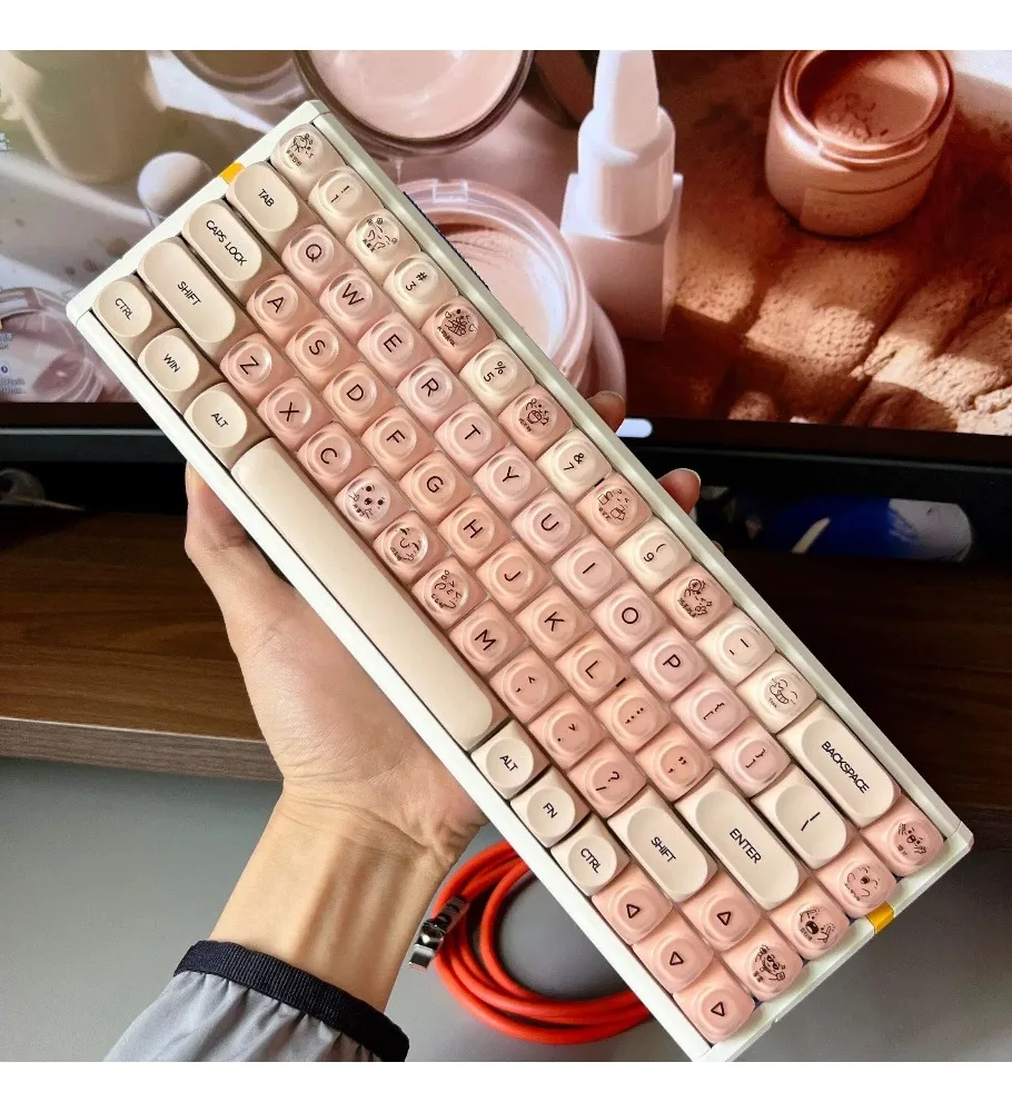 Liquid foundation keycap for girls High value semi-transparent matte ball cap Suitable for Rockwell from 68 75 87 98 104