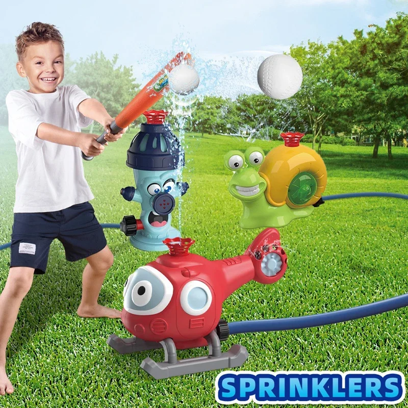 

2 in 1 Water Sprinkler Baseball Toy for Kid Baseball Toy Water Game 360° Roating Spray Outdoor Play for Lawn Backyard Pool Party