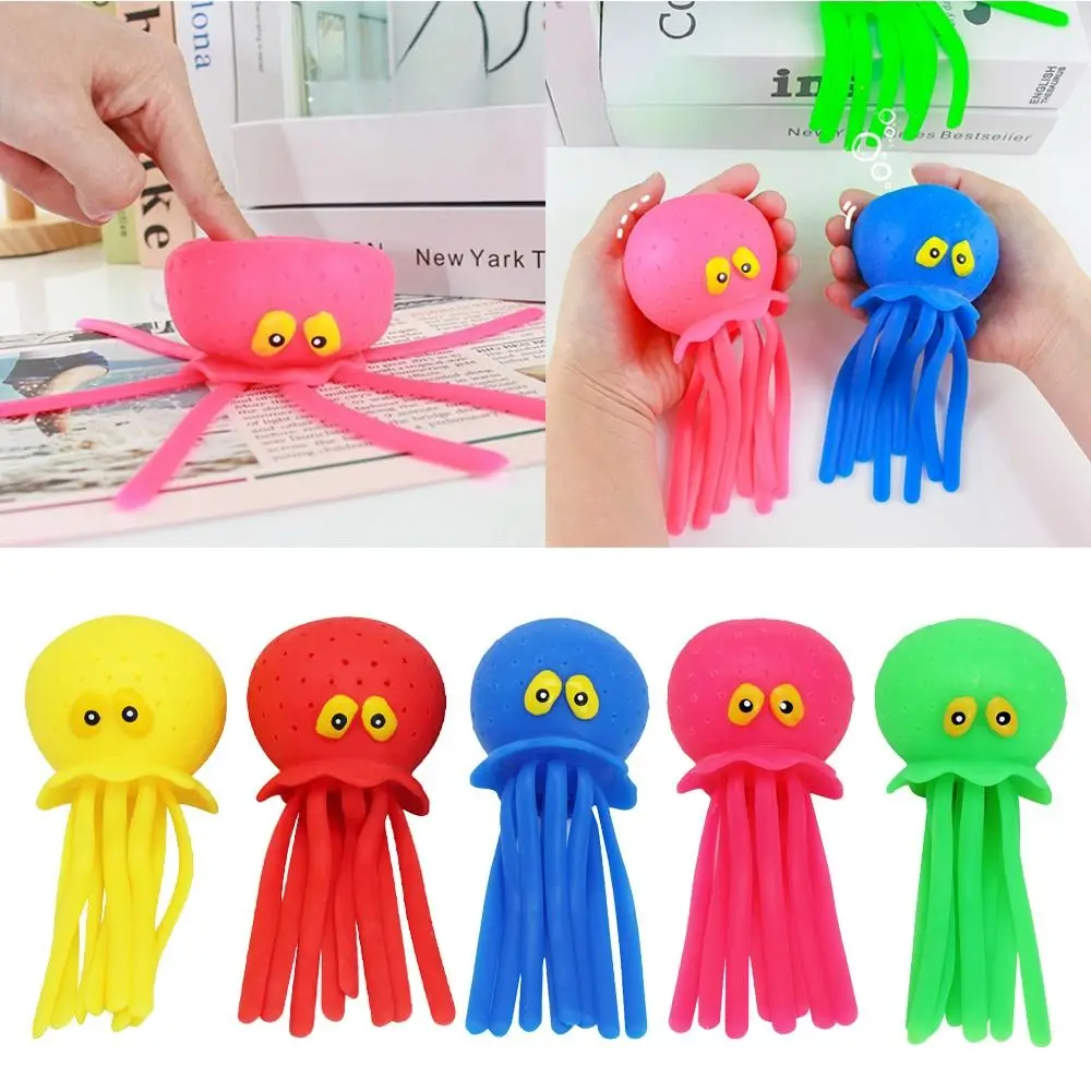

1/2/5pcs Cute Sponge Octopus Baby Bath Toys Plastic Water Absorbing & Squeezing Water Pool Play Toys Colorful Stress Relief Toy