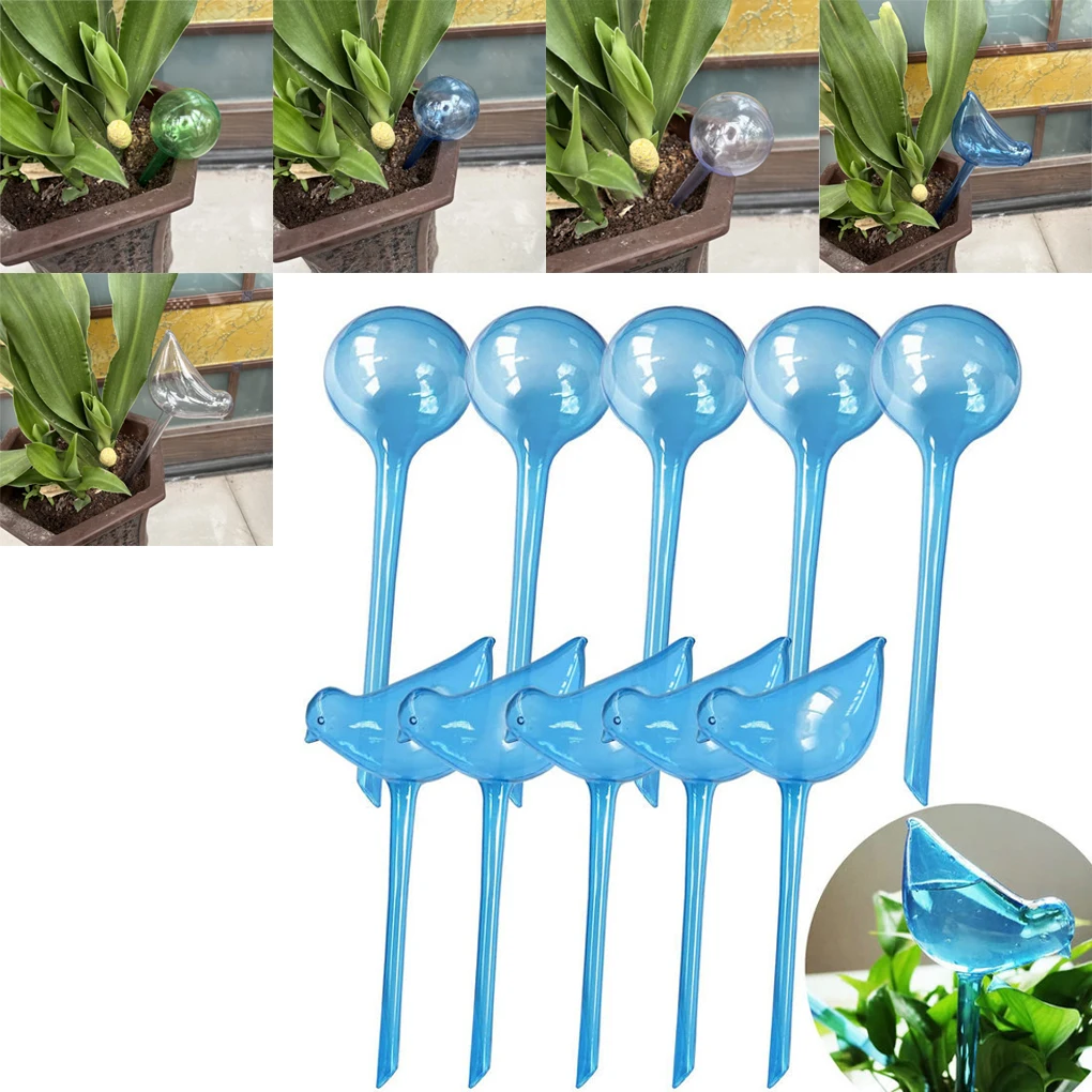 5piece Wide Application Automatic Irrigation Device Bird Shape Self-Watering Bird Globe Even Water S green round