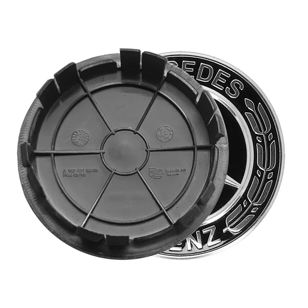4 قطعة 75 مللي متر جنوط العجلات السوداء مركز محور قبعات قطع غيار السيارات عالية الجودة لمرسيدس بنز المركبات #2