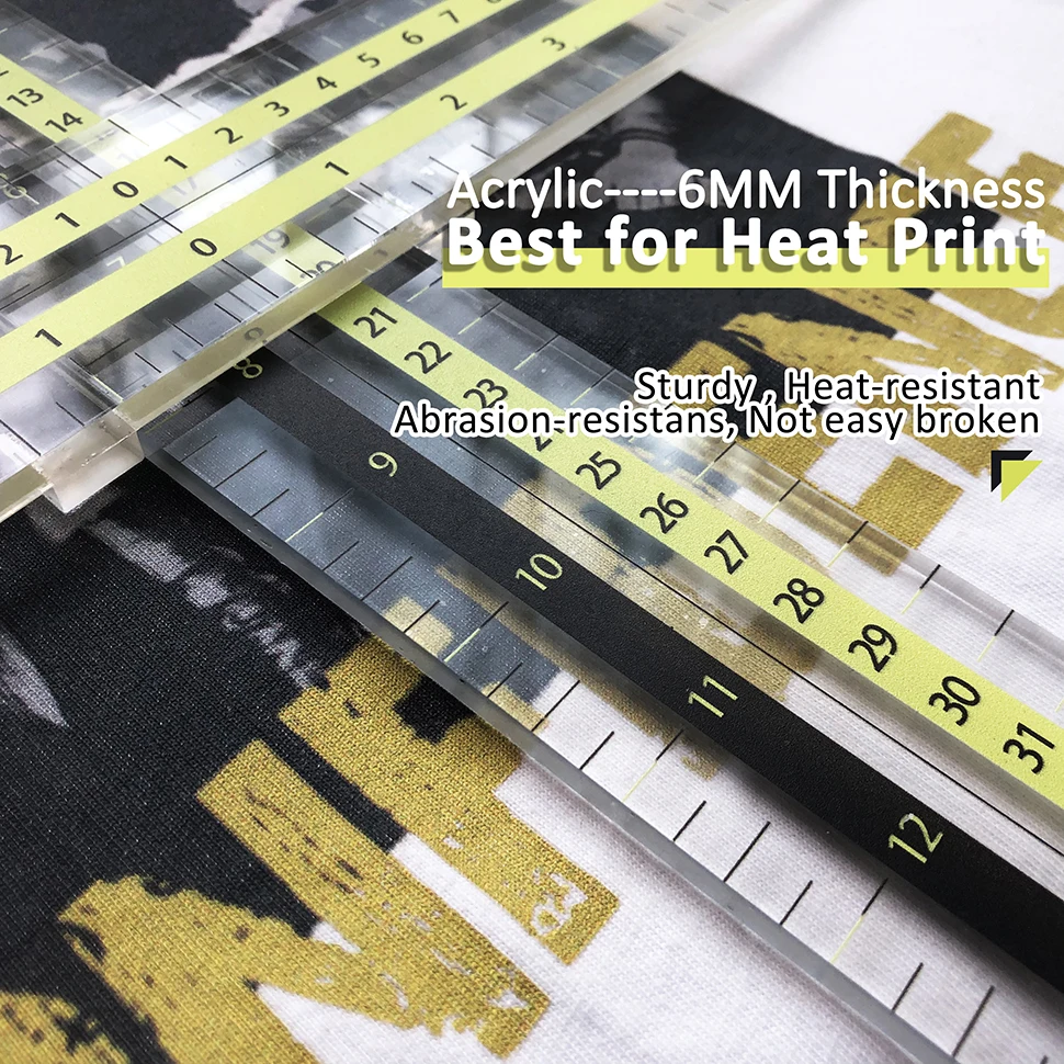 Tshirt alignment tool paper placement T ruler designs Drawing fabric heat press tee square Template DIY 6mm acrylic clear guide