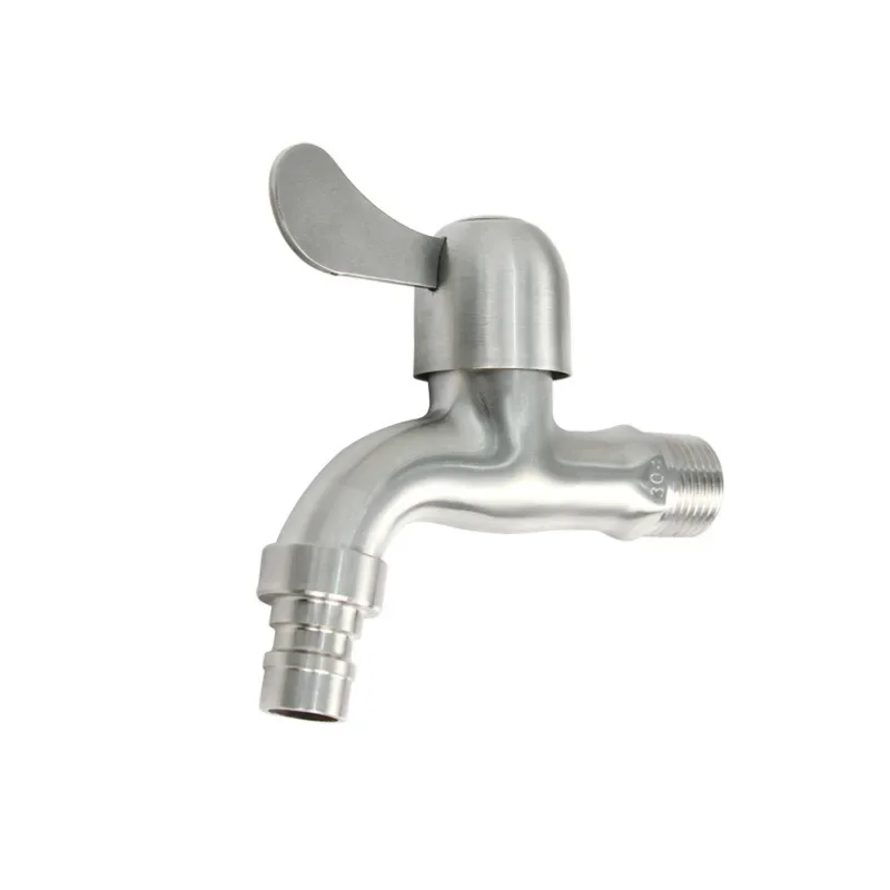 Stainless Steel Faucet Single Outlet Faucet Bathroom Accessories Washer Faucets Washing Machine Faucet for Household Improvement