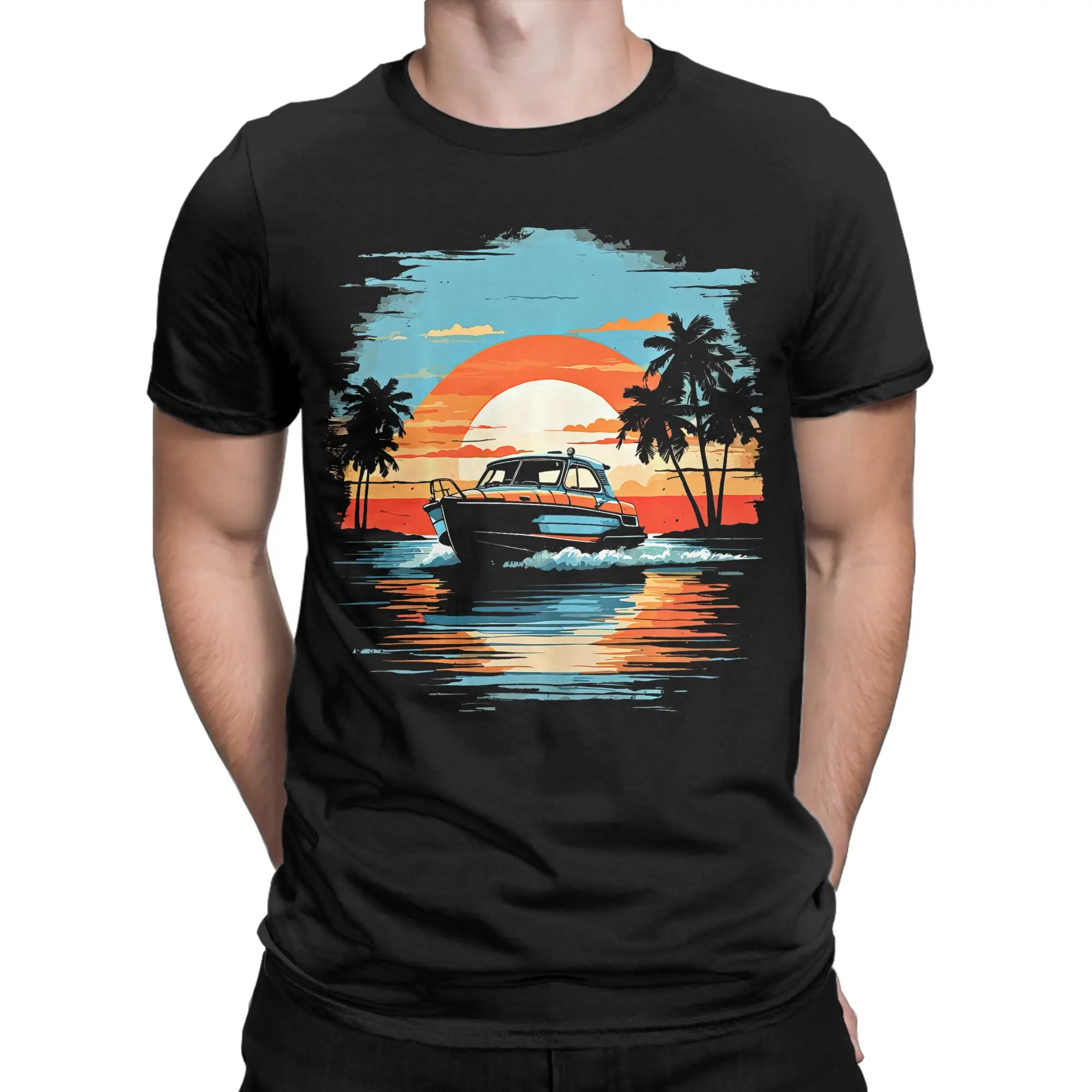 Men's T Shirt Motor Boat Yacht Cruise Summer Boating T Shirts Harajuku  Summer Tee Shirt Street Style Cotton Clothing Gift Idea