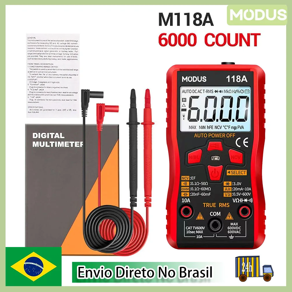 Mini Professional Digital Multimeter Voltmeter Electronic Components Intelligent Data Tester 6000 Counts