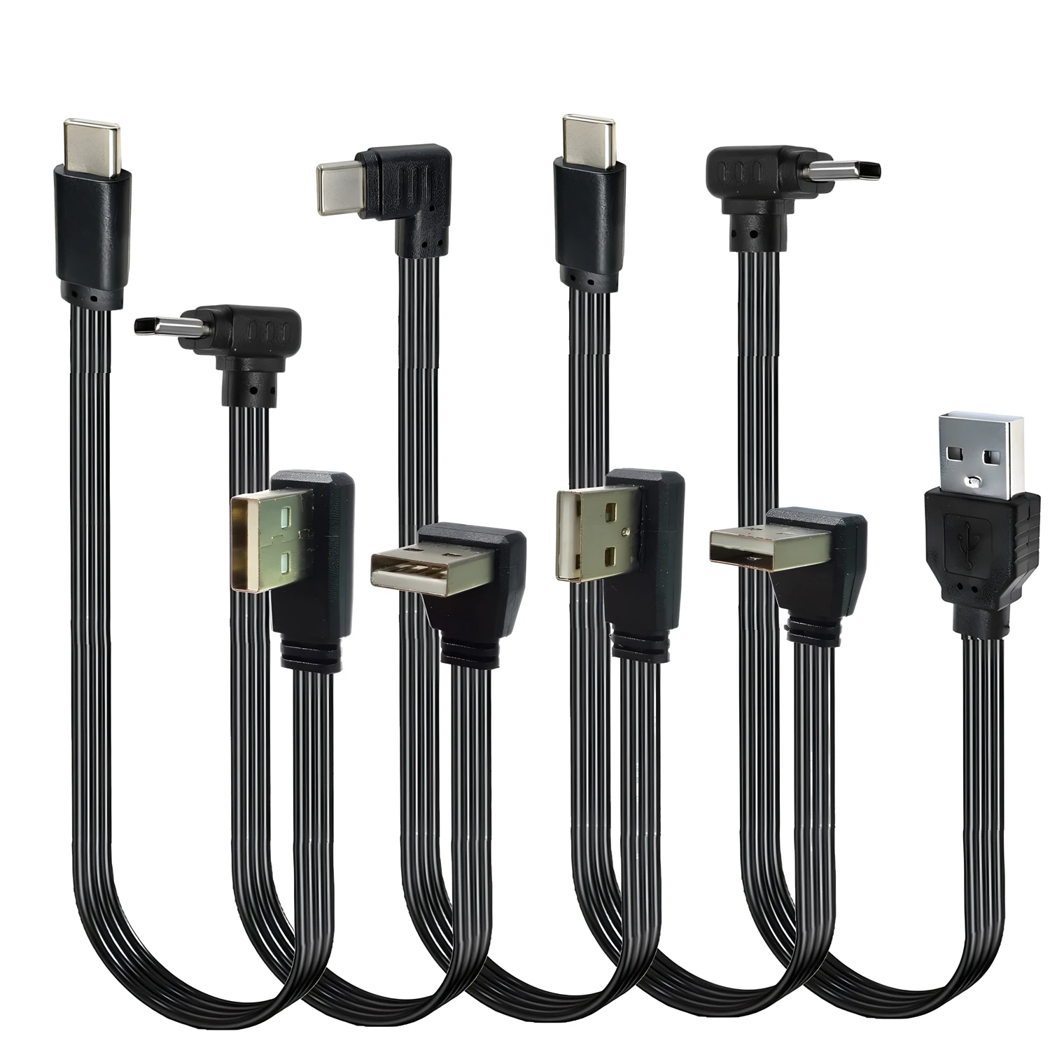 USB-C Typ C Männlich Links Rechts UP Down Abgewinkelt 90 ° zu USB 2,0 Männlichen Daten Kabel USB Typ-c Flache Kabel 0,1 m/0,2 m